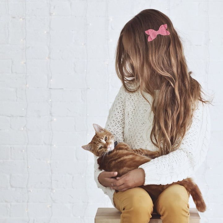 Luna | Rainbow Valentine Faux Leather Hair Bows