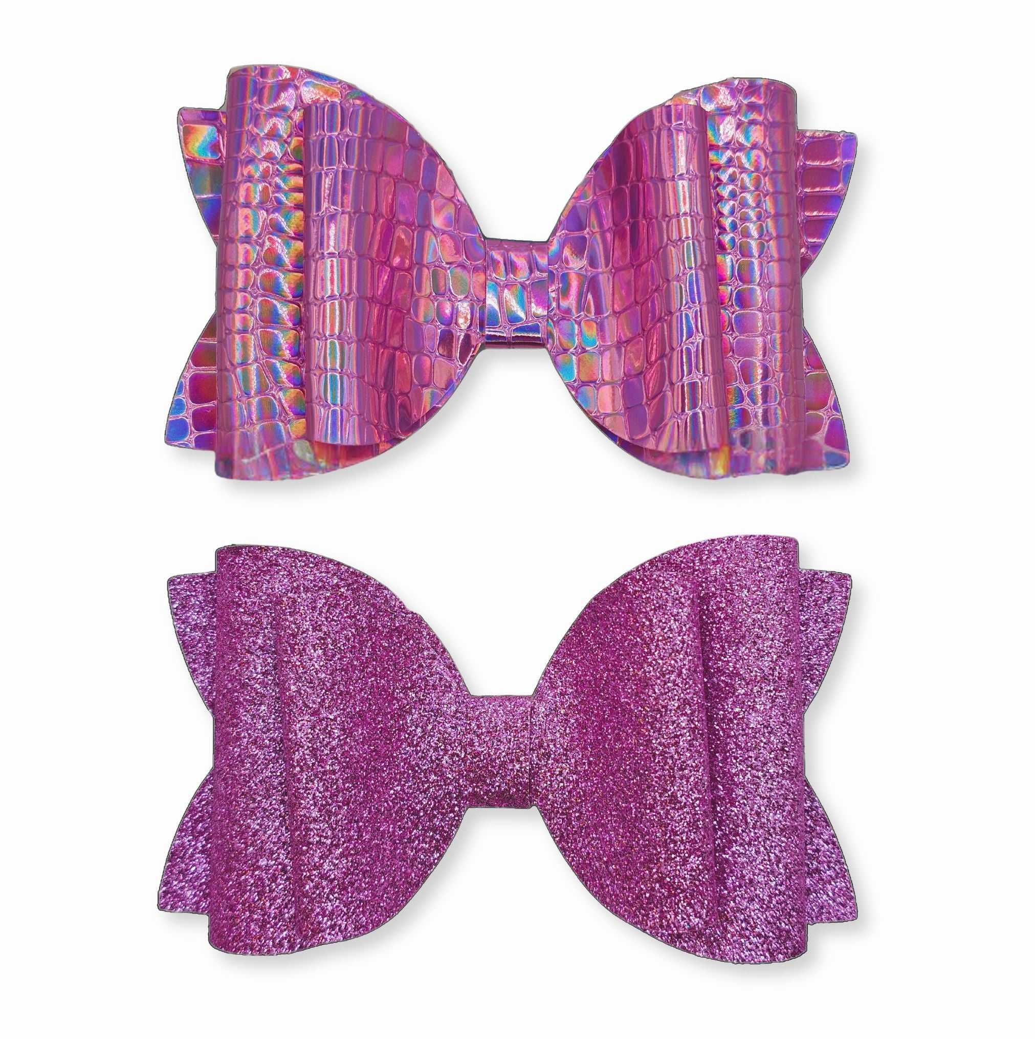 Josie | Purple Love Faux Leather Hair Bow Set