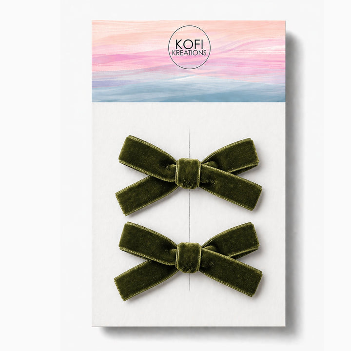Small Velvet | Pigtail Hair Bows