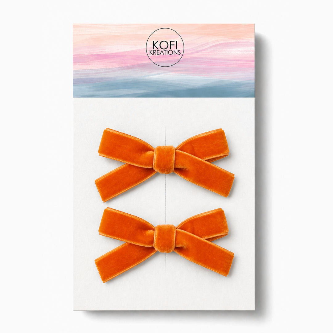 Small Velvet | Pigtail Hair Bows