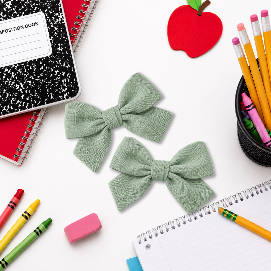 Mint | Pigtail Hair Bows