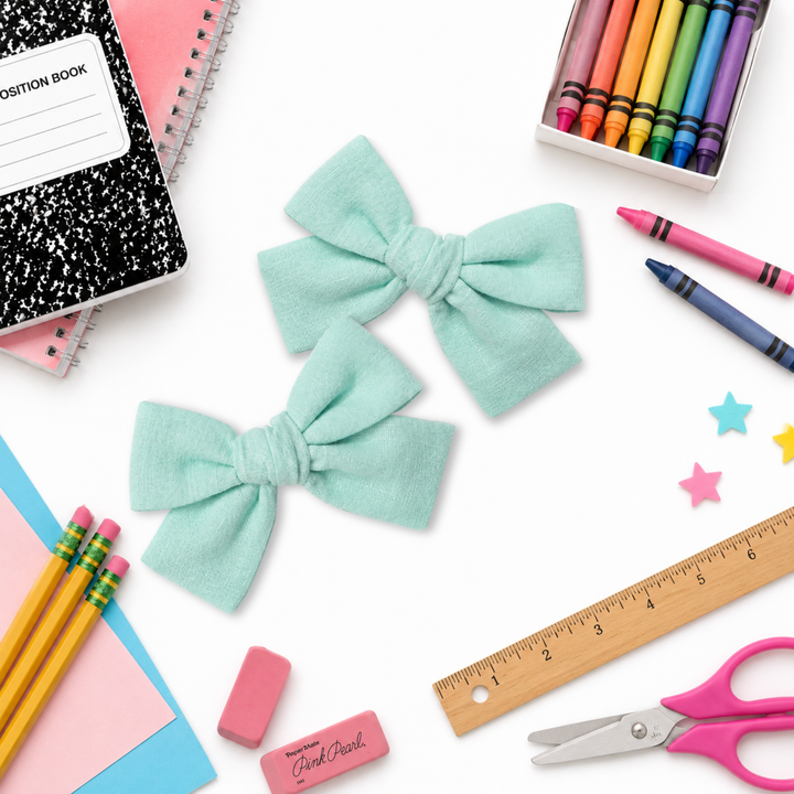 Seafoam Green | Pigtail Hair Bows