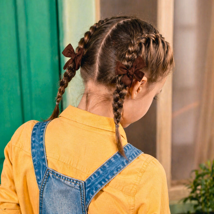 Chocolate Brown | Pigtail Hair Bows