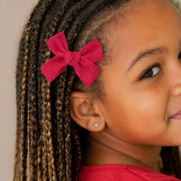 Red | Pigtail Hair Bows