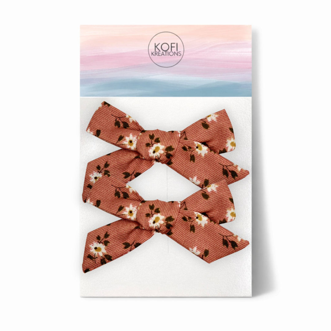 Rose Flower | Pigtail Hair Bows