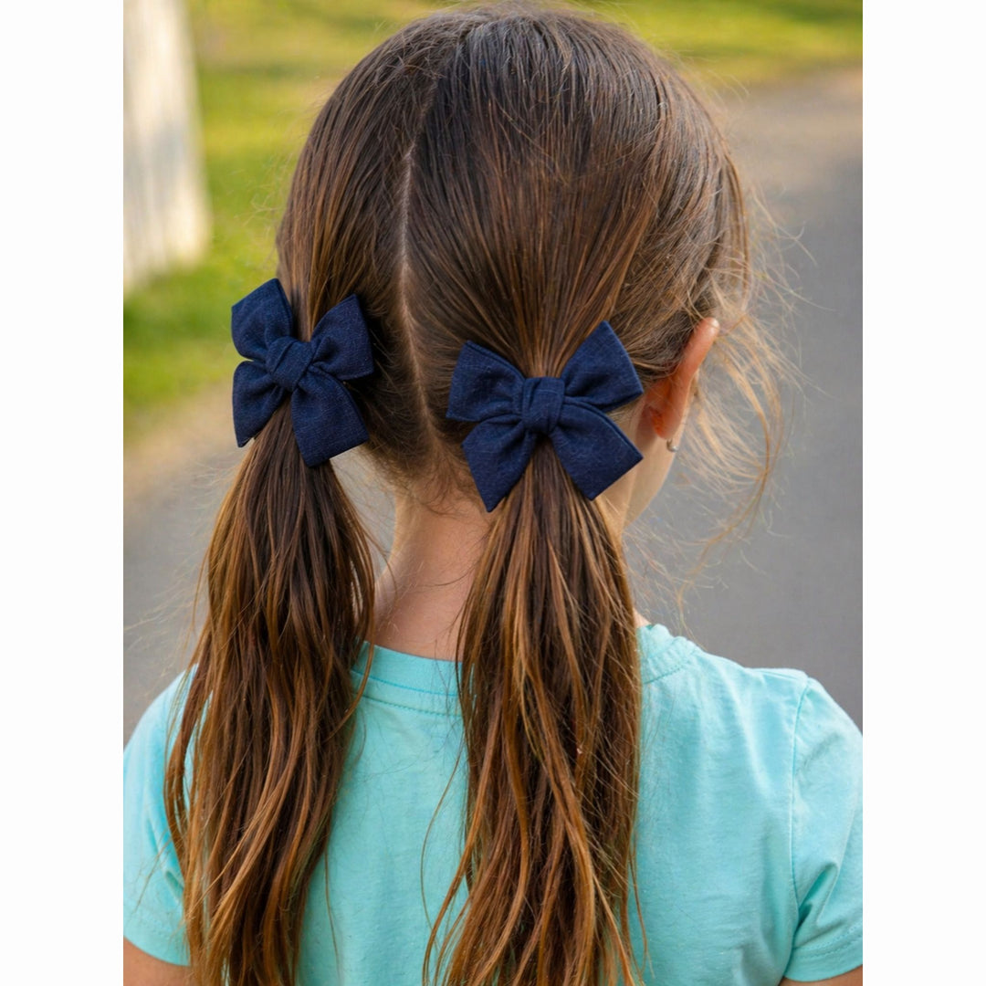 Blue | Pigtail Hair Bows