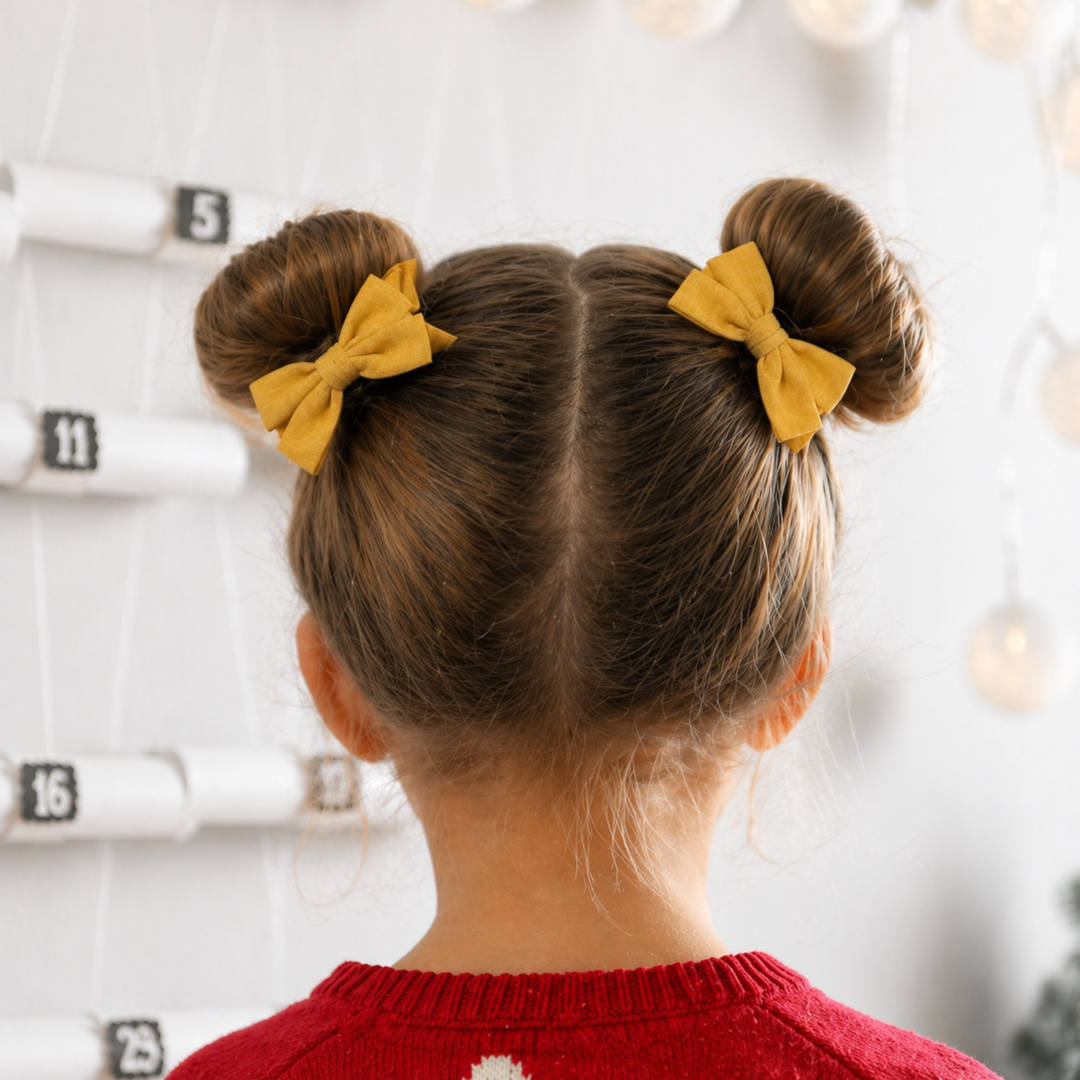 Mustard | Pigtail Hair Bows