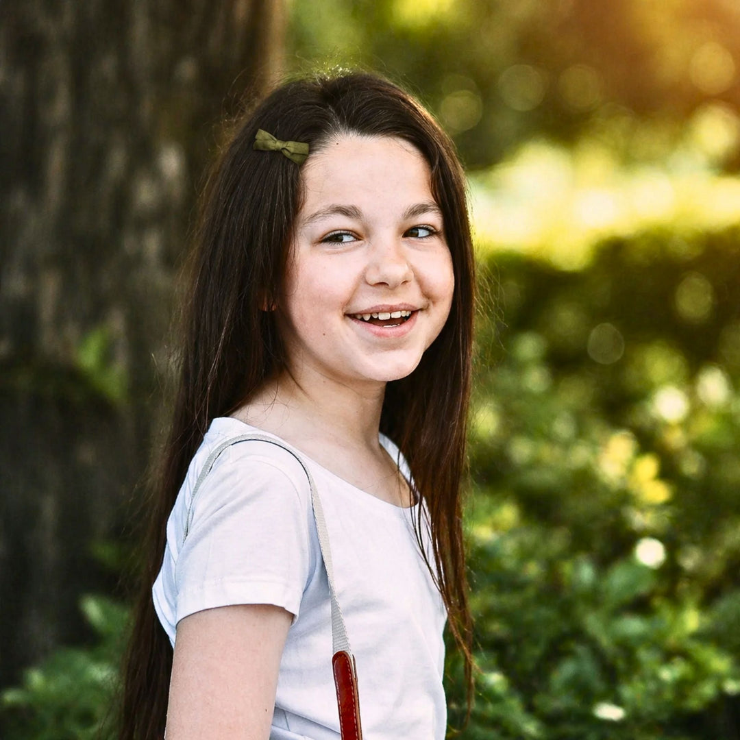 Olive Green | Pigtail Hair Bows