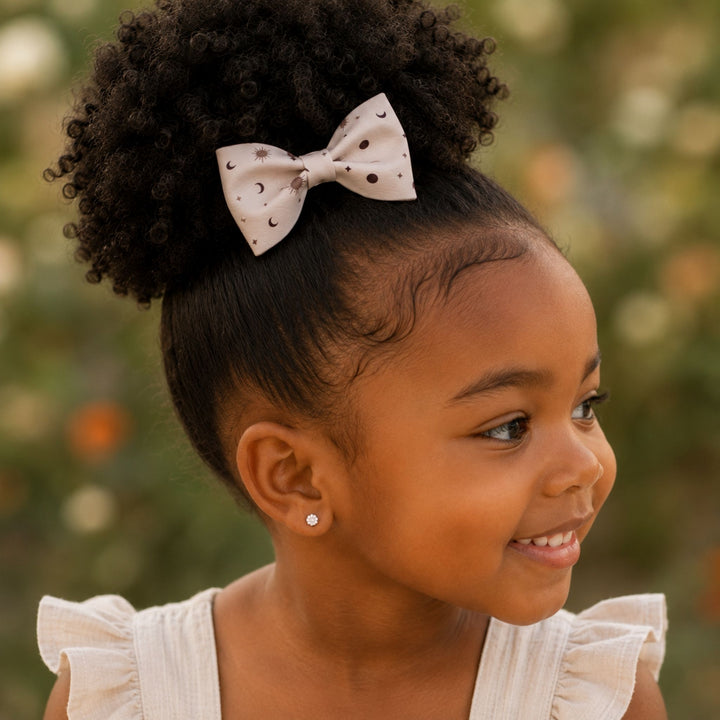 Pinch Galaxy Moon | Faux Leather Hair Bow