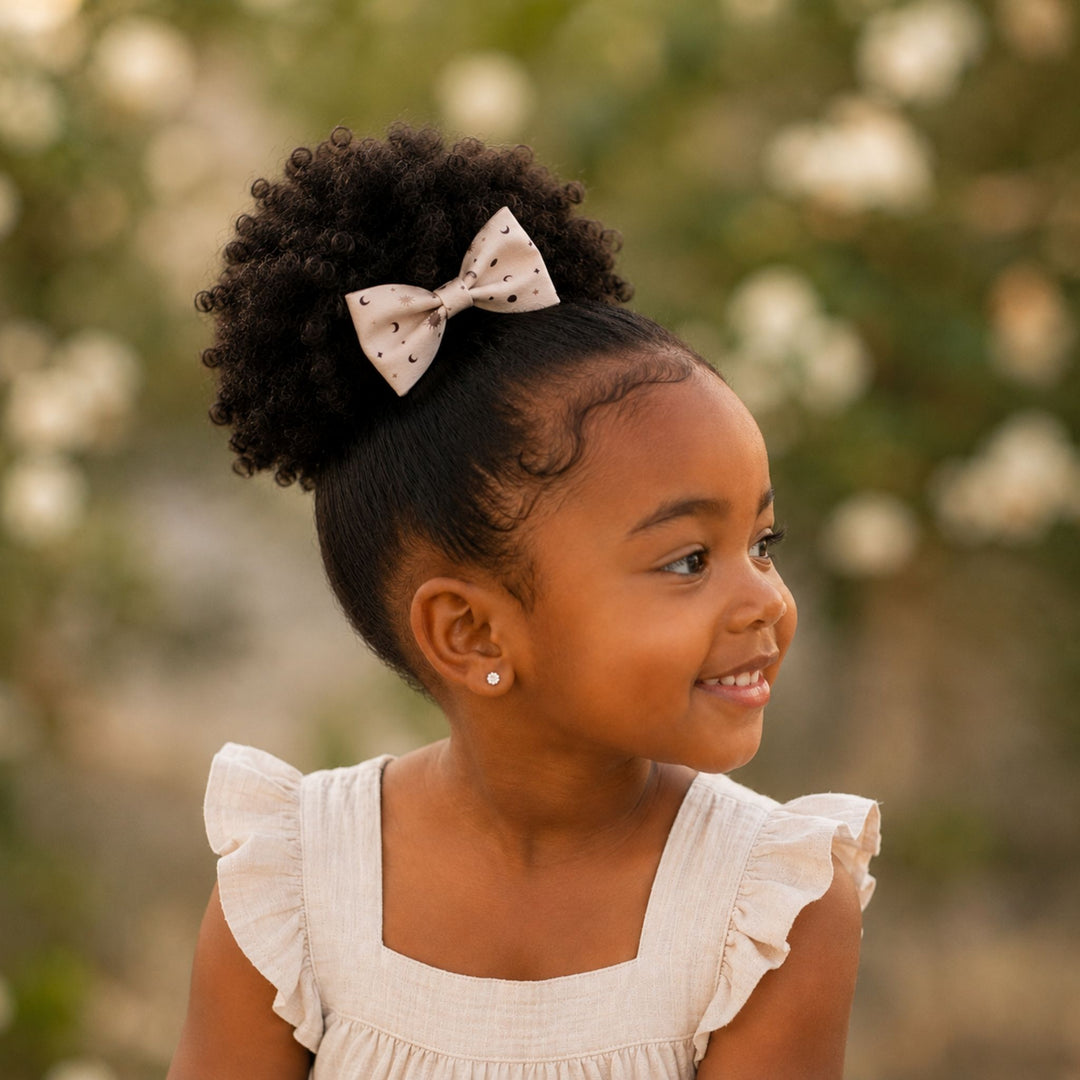 Pinch Galaxy Moon | Faux Leather Hair Bow