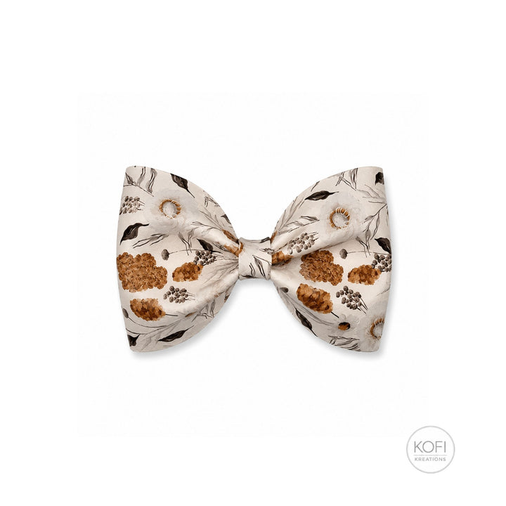 Pinch Golden Flower | Faux Leather Hair Bow