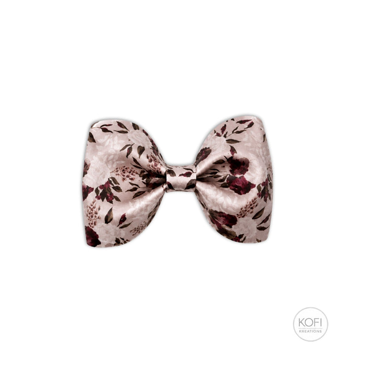 Pinch Rose Flower | Faux Leather Hair Bow