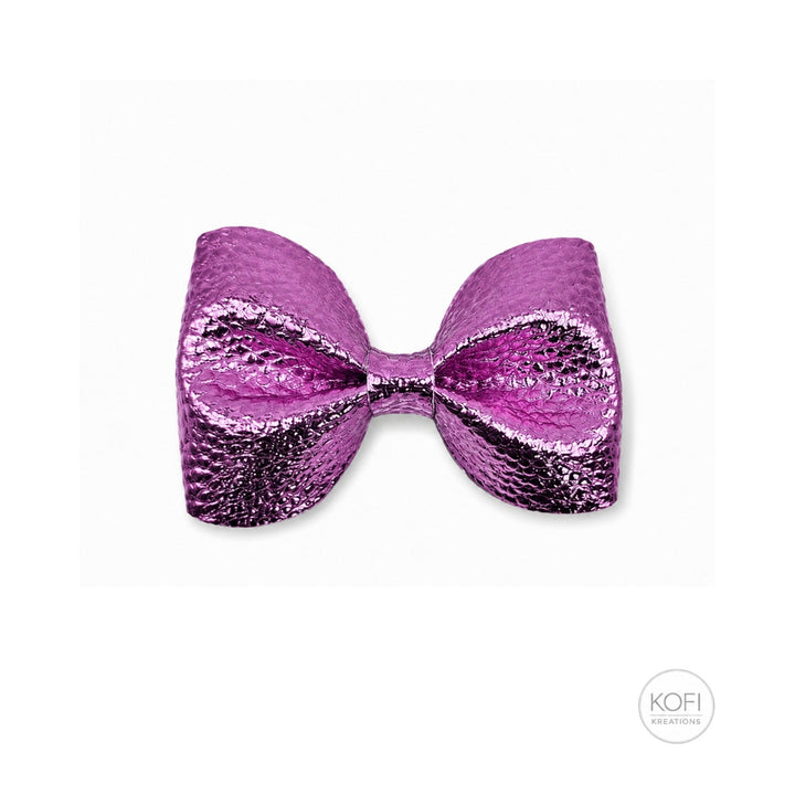 Pinch Royal Lavender | Faux Leather Hair Bow