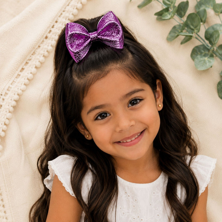 Pinch Royal Lavender | Faux Leather Hair Bow