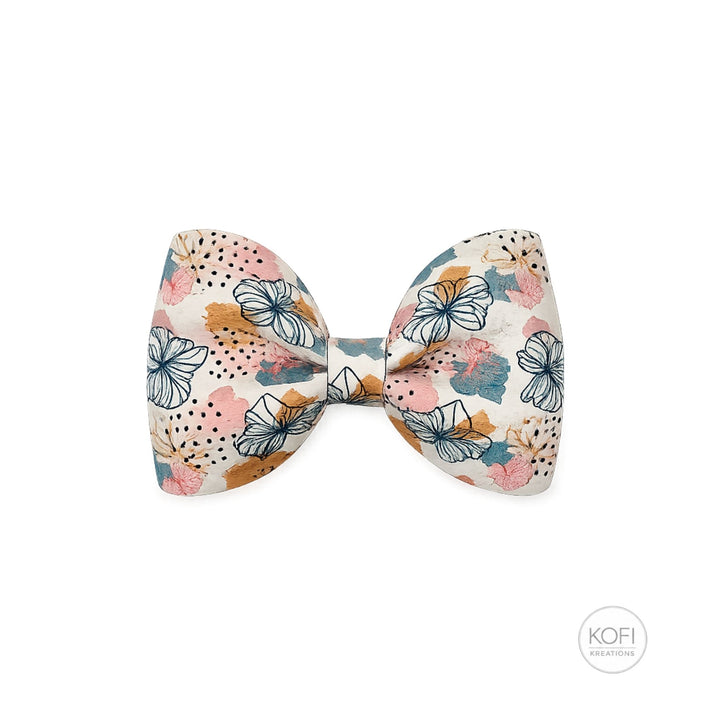 Pinch Summer Flowers | Faux Leather Hair Bow