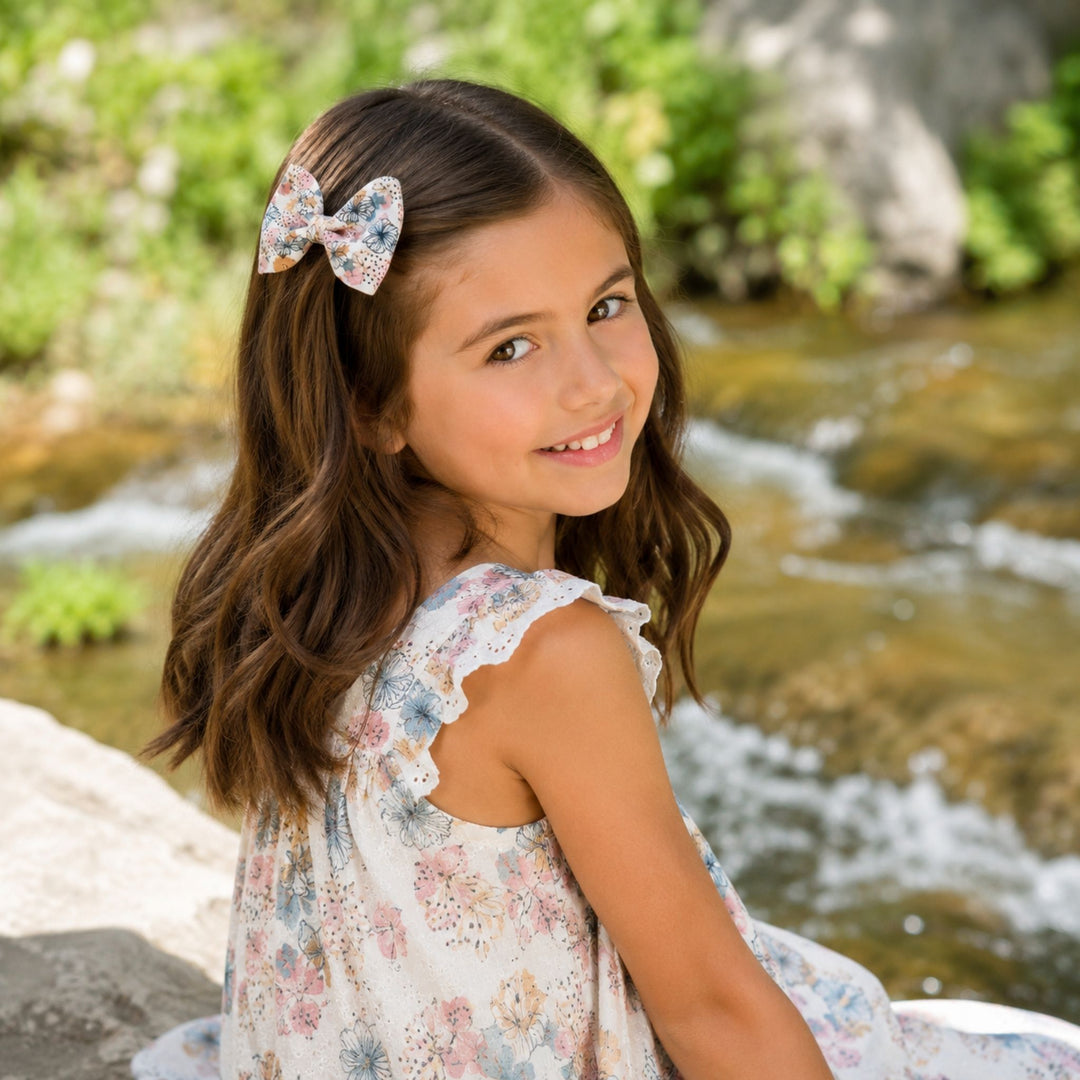 Pinch Summer Flowers | Faux Leather Hair Bow