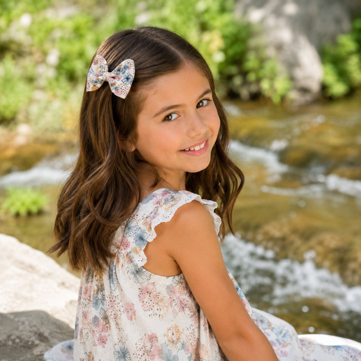 Pinch Summer Flowers | Faux Leather Hair Bow
