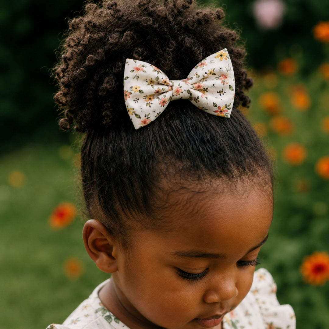 Pinch Floral | Faux Leather Hair Bow