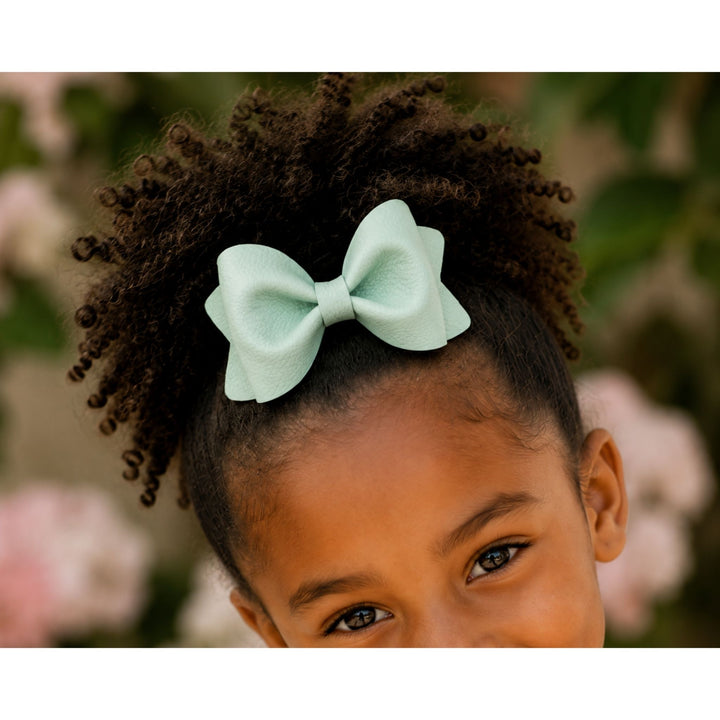 Pinch Mint | Faux Leather Hair Bow