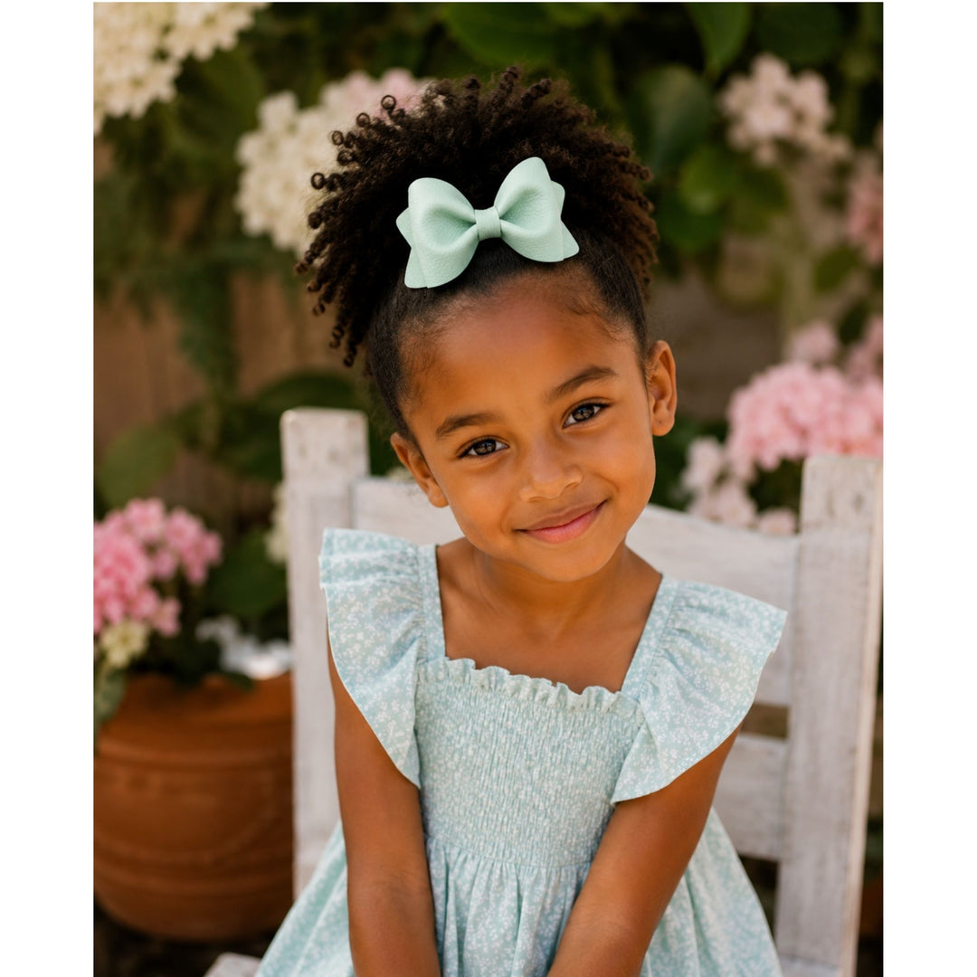 Pinch Mint | Faux Leather Hair Bow