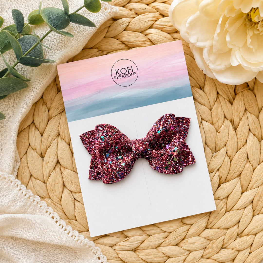 Pinch Mulberry Sparkle | Glitter Hair Bow