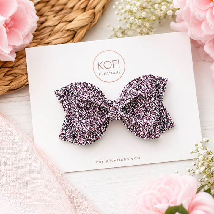 Pinch Sprinkle Frost | Glitter Hair Bow