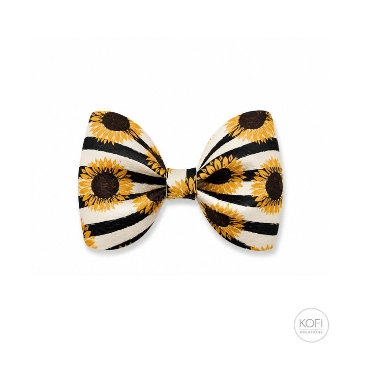 Pinch Sunflower | Faux Leather Hair Bow