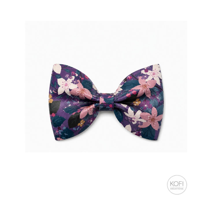 Pinch Violet Blossom | Faux Leather Hair Bow