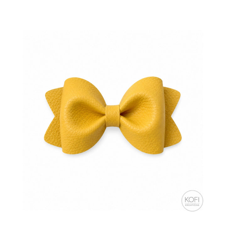 Pinch Yellow | Faux Leather Hair Bow