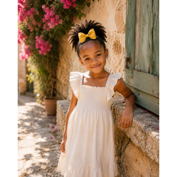 Pinch Yellow | Faux Leather Hair Bow