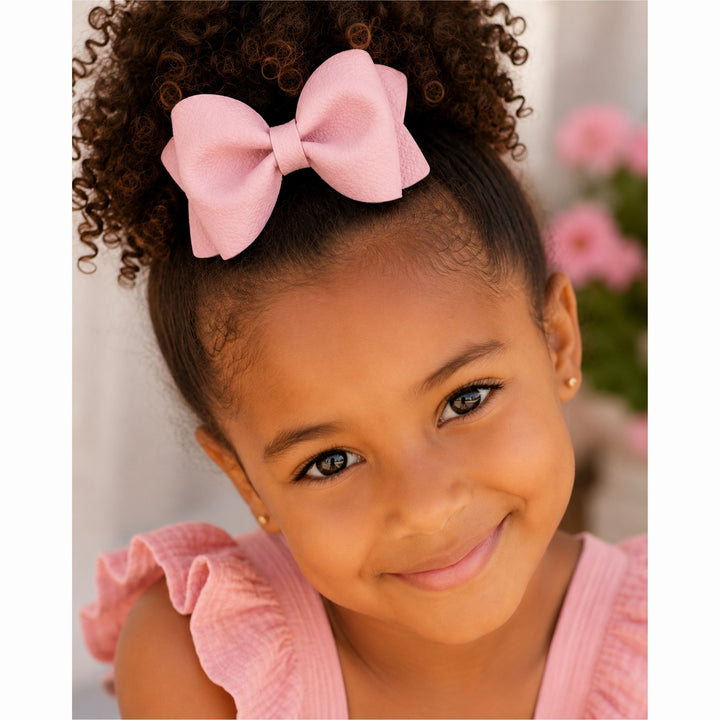Pink Pinch | Faux Leather Hair Bow