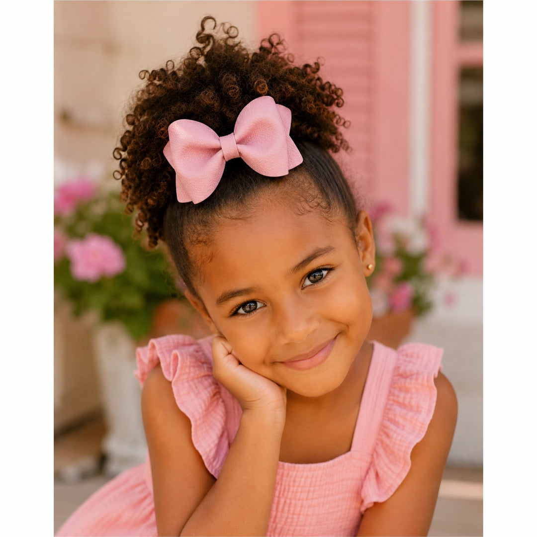 Pink Pinch | Faux Leather Hair Bow