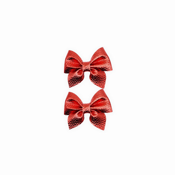 Sailor | Cherry Faux Leather Hair Bows