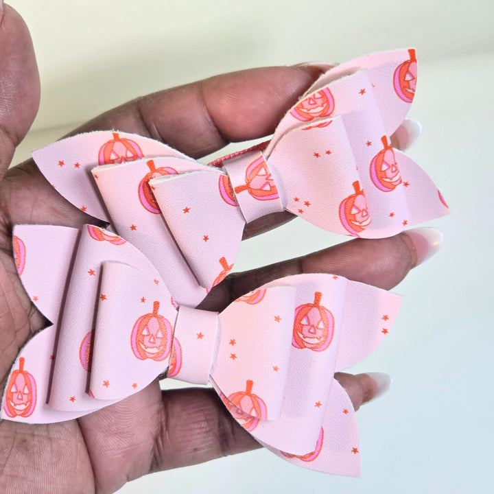 Pumpkin Sweetie | Faux Leather Hair Bow