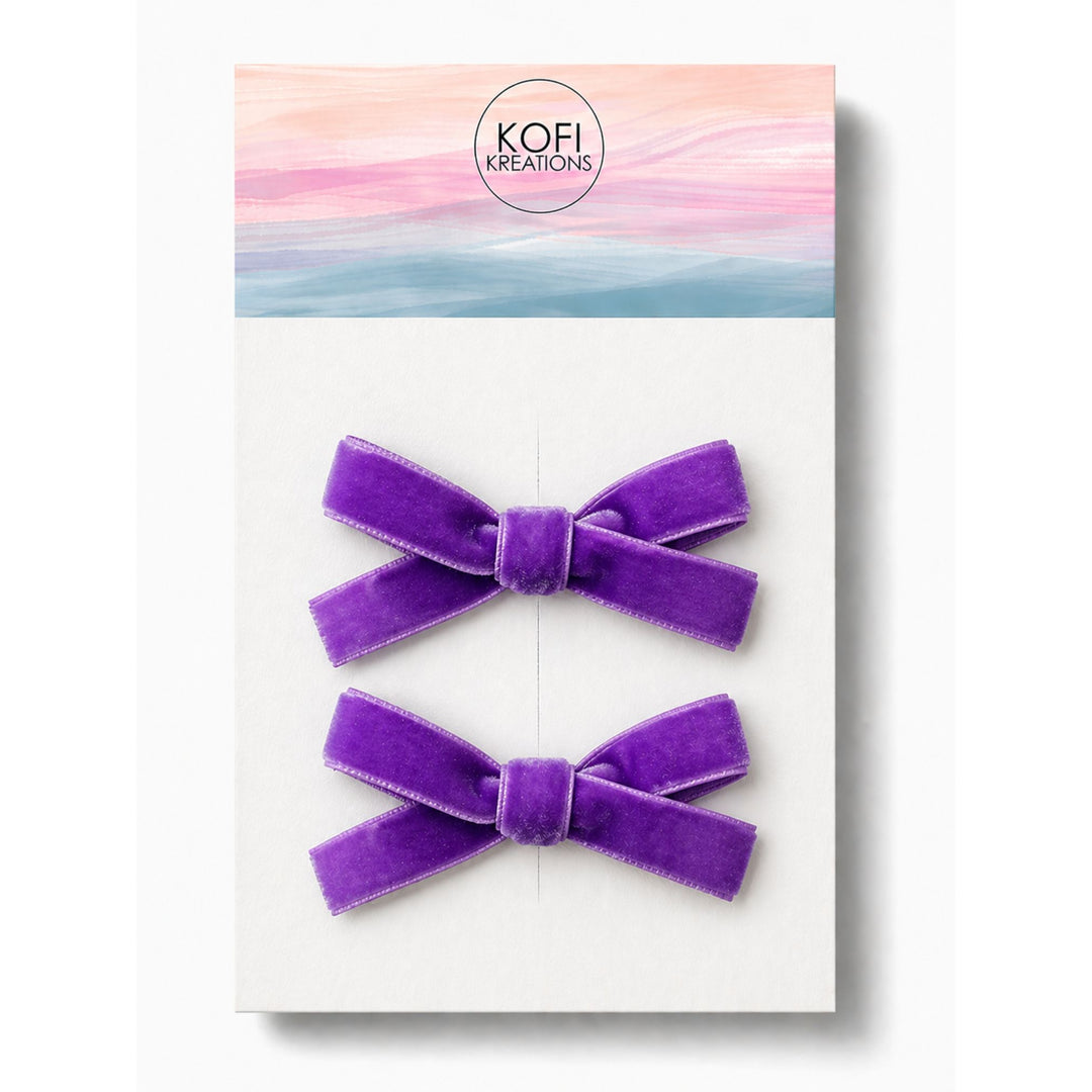 Small Velvet | Pigtail Hair Bows
