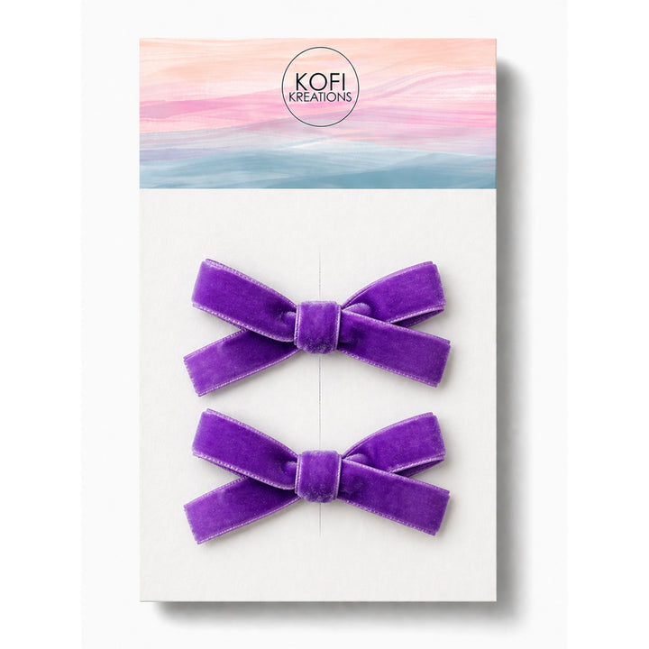 Small Velvet | Pigtail Hair Bows