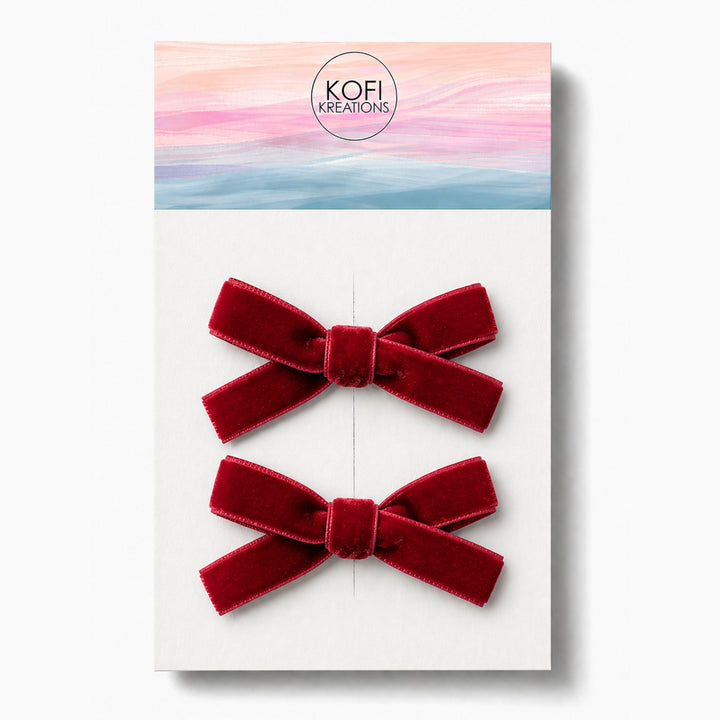 Small Velvet | Pigtail Hair Bows