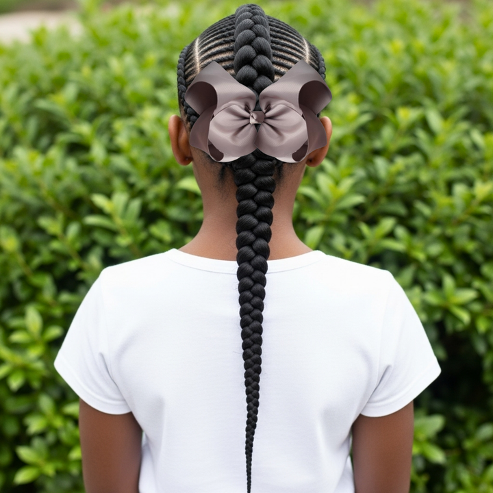 Gray | Grosgrain Ribbon Hair Bow