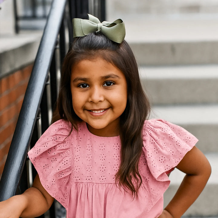 Olive | Grosgrain Ribbon Hair Bow