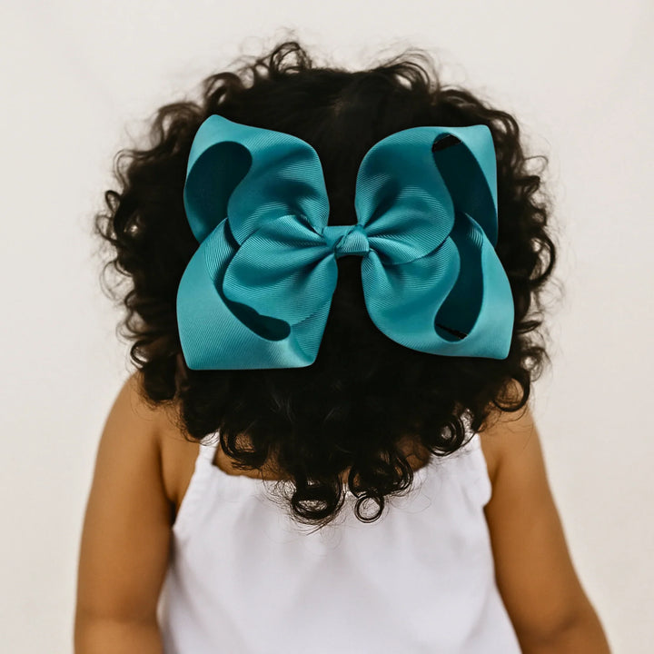 Dark Cyan | Grosgrain Ribbon Hair Bow