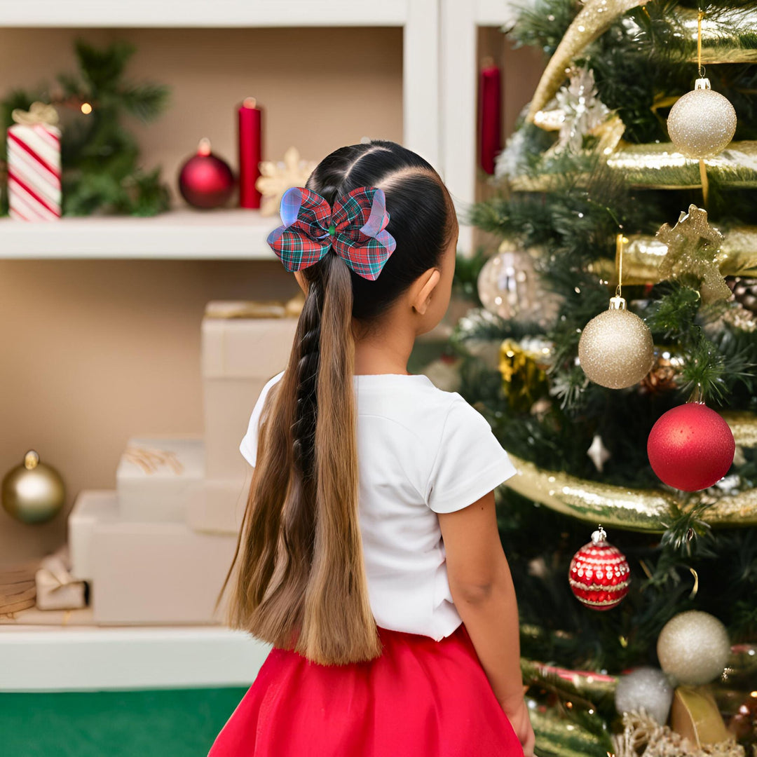Red & Green Plaid | Ribbon Hair Bow
