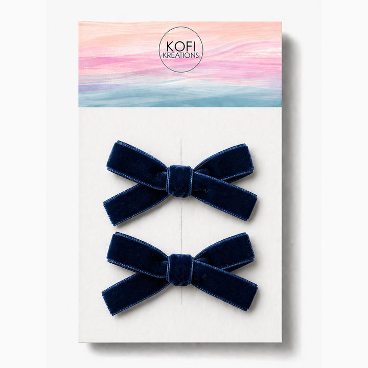 Small Velvet | Pigtail Hair Bows