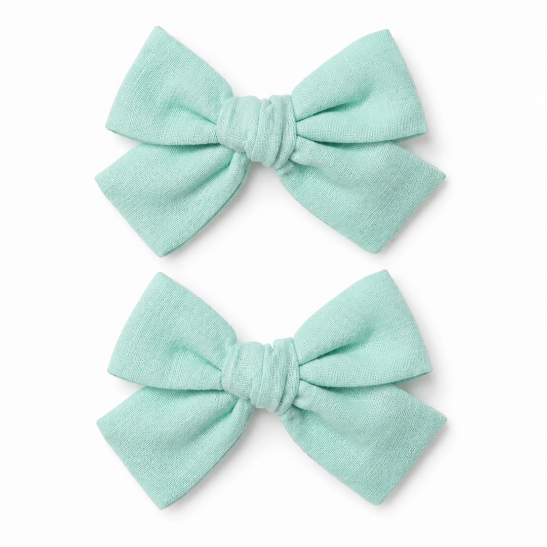 Seafoam Green | Pigtail Hair Bows