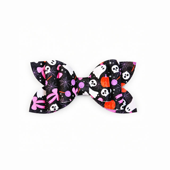 Trick Or Treat Cutie | Faux Leather Hair Bow