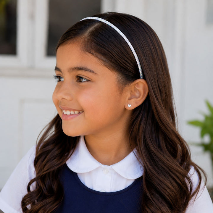 White &amp; Blue Specks | Glitter Headband