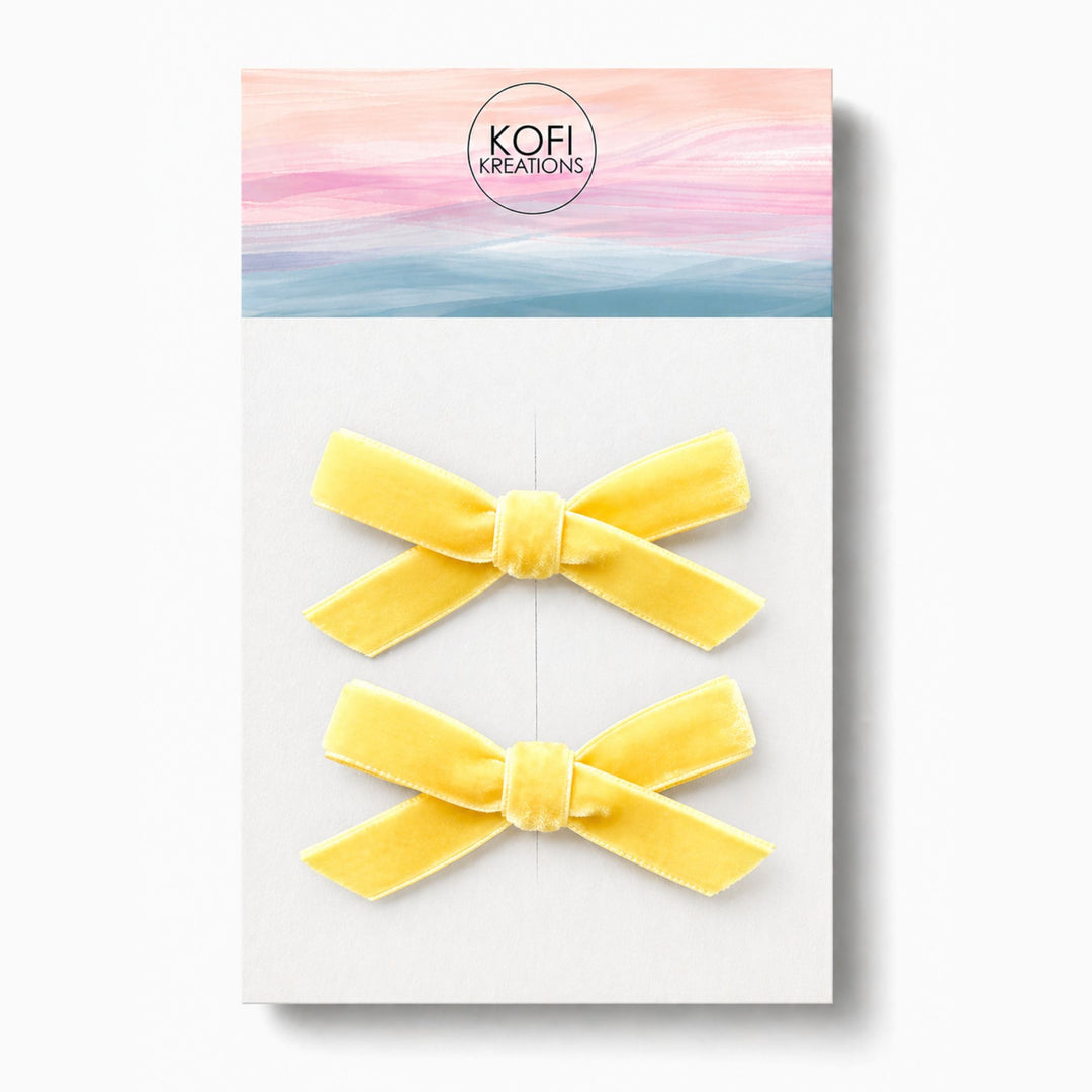 Small Velvet | Pigtail Hair Bows