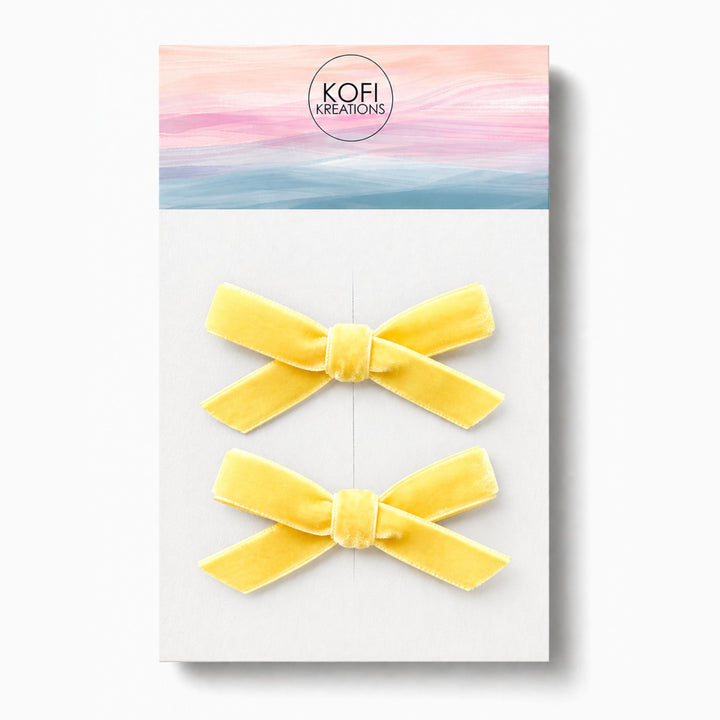 Small Velvet | Pigtail Hair Bows
