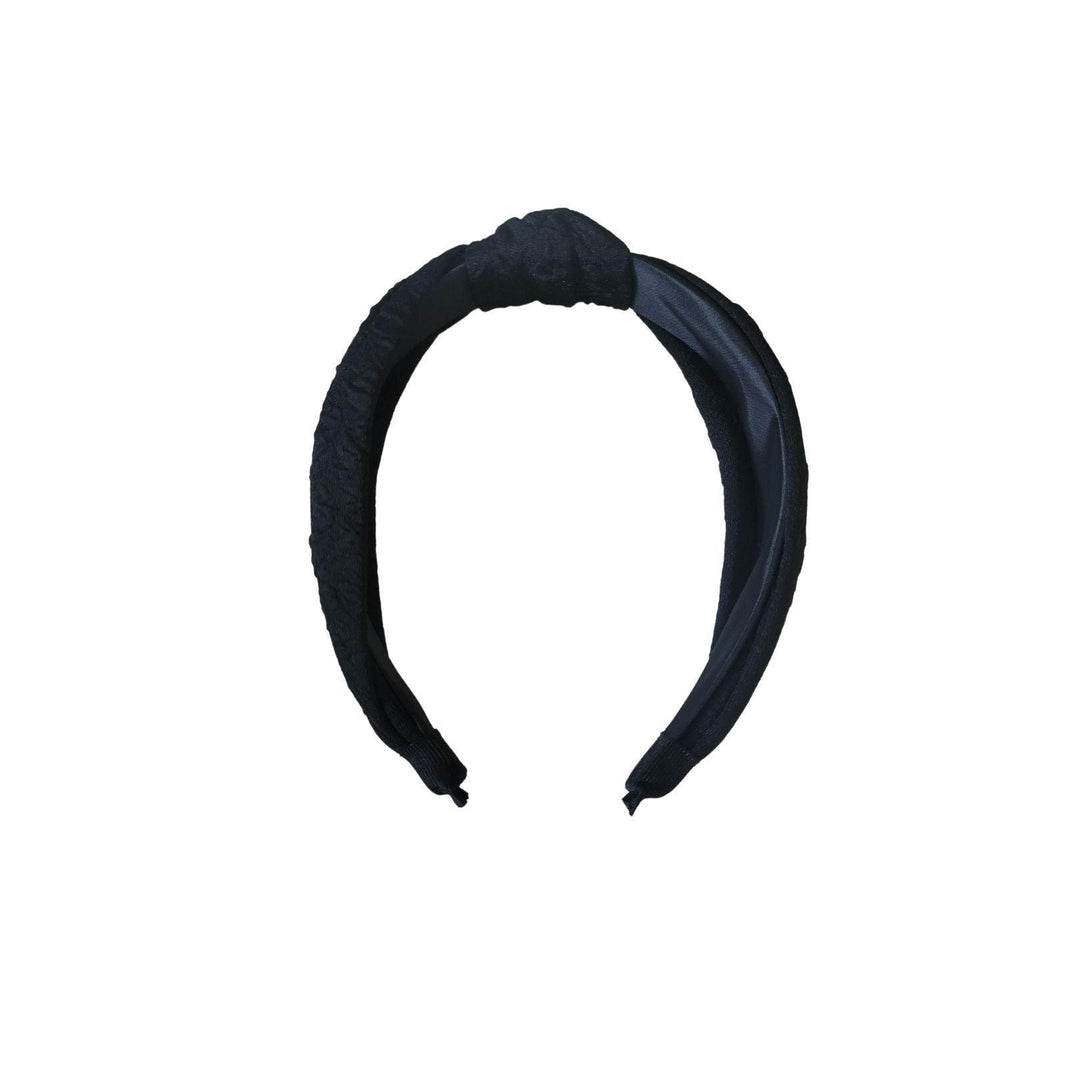 Black Floral Top Knot Headband - Kofi Kreations