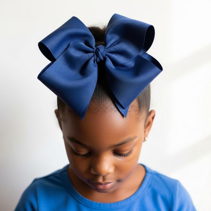 Navy | Grosgrain Ribbon Hair Bow
