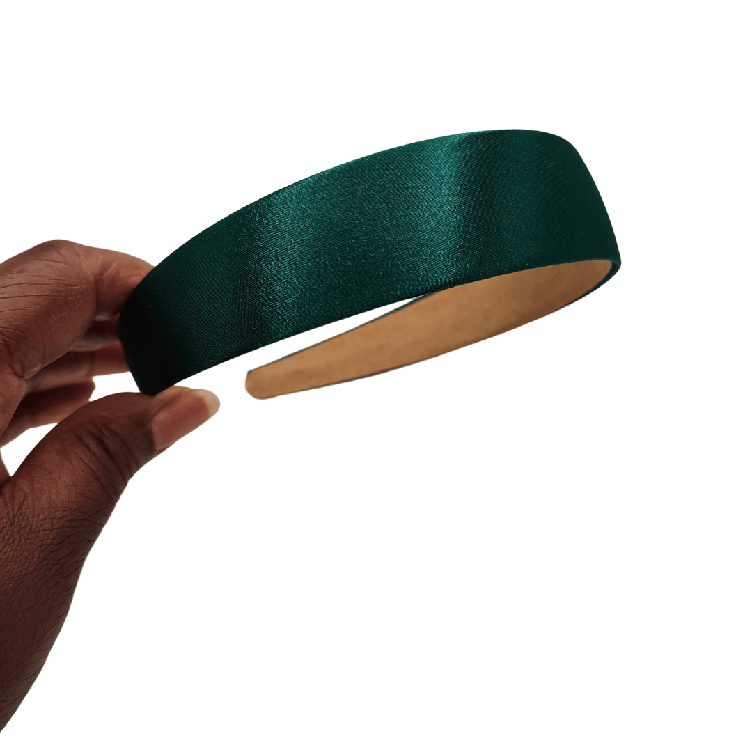 Emerald Green Satin Headband - Kofi Kreations